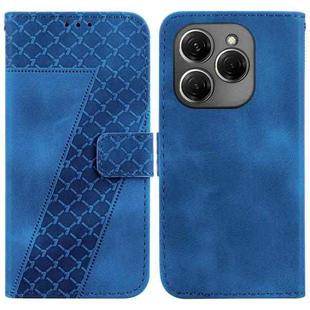 For Tecno Spark 20 Pro 7-shaped Embossed Leather Phone Case(Blue)