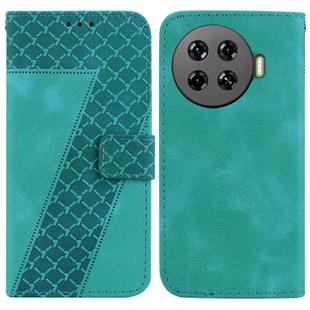 For Tecno Spark 20 Pro+ 4G Seven-shaped Embossed Leather Phone Case(Green)