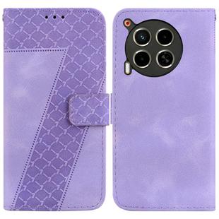 For Tecno Camon 30 4G / 5G / CL6 / CL7 Seven-shaped Embossed Leather Phone Case(Purple)