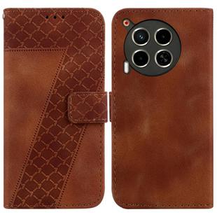 For Tecno Camon 30 4G / 5G / CL6 / CL7 Seven-shaped Embossed Leather Phone Case(Brown)