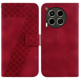 For Tecno Camon 30 4G / 5G / CL6 / CL7 Seven-shaped Embossed Leather Phone Case(Red)