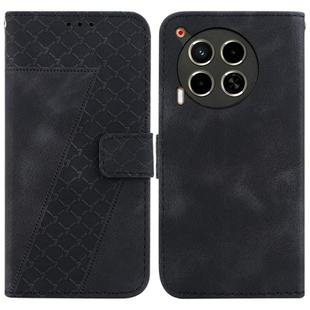 For Tecno Camon 30 4G / 5G / CL6 / CL7 Seven-shaped Embossed Leather Phone Case(Black)