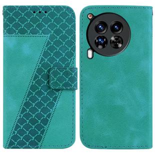 For Tecno Camon 30 Premier 5G Seven-shaped Embossed Leather Phone Case(Green)