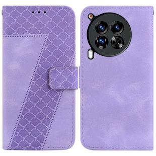 For Tecno Camon 30 Premier 5G Seven-shaped Embossed Leather Phone Case(Purple)