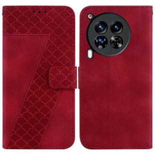 For Tecno Camon 30 Premier 5G Seven-shaped Embossed Leather Phone Case(Red)