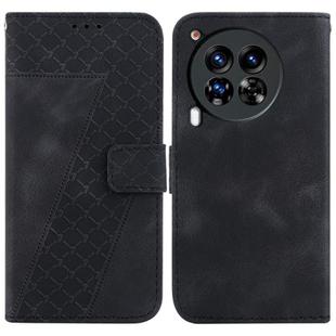 For Tecno Camon 30 Premier 5G Seven-shaped Embossed Leather Phone Case(Black)