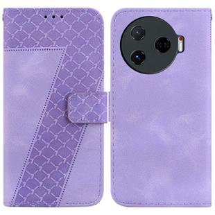 For Tecno Camon 30 Pro 5G / CL8 Seven-shaped Embossed Leather Phone Case(Purple)
