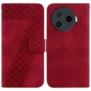 For Tecno Camon 30 Pro 5G / CL8 Seven-shaped Embossed Leather Phone Case(Red)