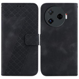 For Tecno Camon 30 Pro 5G / CL8 Seven-shaped Embossed Leather Phone Case(Black)