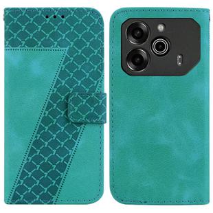For Tecno Pova 6 5G / 6 Pro 5G Seven-shaped Embossed Leather Phone Case(Green)