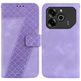 For Tecno Pova 6 5G / 6 Pro 5G Seven-shaped Embossed Leather Phone Case(Purple)
