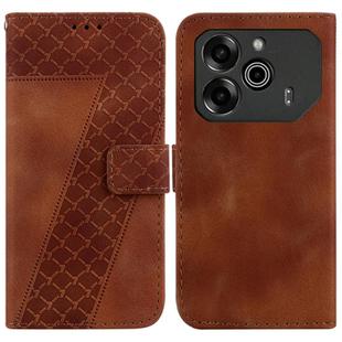 For Tecno Pova 6 5G / 6 Pro 5G Seven-shaped Embossed Leather Phone Case(Brown)