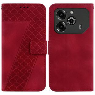 For Tecno Pova 6 5G / 6 Pro 5G Seven-shaped Embossed Leather Phone Case(Red)