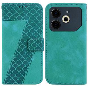 For Tecno Pova 6 Neo Seven-shaped Embossed Leather Phone Case(Green)