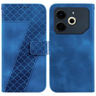 For Tecno Pova 6 Neo Seven-shaped Embossed Leather Phone Case(Blue)