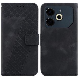 For Tecno Pova 6 Neo Seven-shaped Embossed Leather Phone Case(Black)