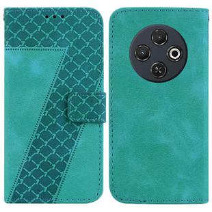 For Tecno Spark 30C Seven-shaped Embossed Leather Phone Case(Green)
