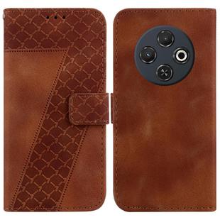 For Tecno Spark 30C Seven-shaped Embossed Leather Phone Case(Brown)