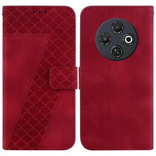 For Tecno Spark 30C Seven-shaped Embossed Leather Phone Case(Red)