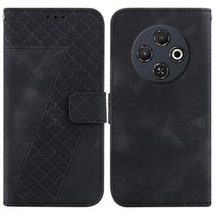 For Tecno Spark 30C Seven-shaped Embossed Leather Phone Case(Black)