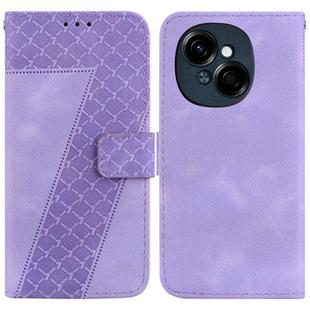 For Tecno Spark Go 1 / Pop 9 Pro Seven-shaped Embossed Leather Phone Case(Purple)
