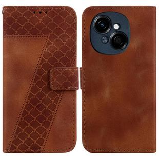 For Tecno Spark Go 1 / Pop 9 Pro Seven-shaped Embossed Leather Phone Case(Brown)