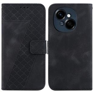 For Tecno Spark Go 1 / Pop 9 Pro Seven-shaped Embossed Leather Phone Case(Black)