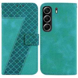 For Tecno Camon 40 Seven-shaped Embossed Leather Phone Case(Green)
