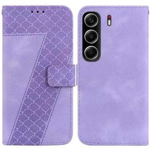 For Tecno Camon 40 Seven-shaped Embossed Leather Phone Case(Purple)