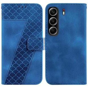 For Tecno Camon 40 Seven-shaped Embossed Leather Phone Case(Blue)
