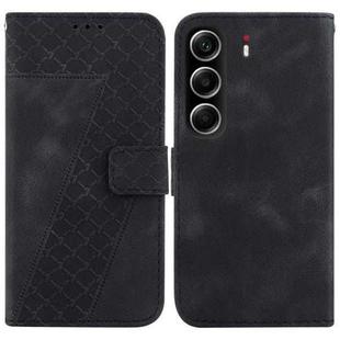 For Tecno Camon 40 Seven-shaped Embossed Leather Phone Case(Black)