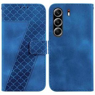 For Tecno Camon 40 Pro 4G Seven-shaped Embossed Leather Phone Case(Blue)