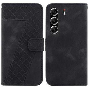 For Tecno Camon 40 Pro 4G Seven-shaped Embossed Leather Phone Case(Black)