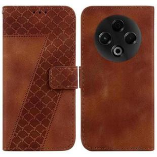 For Tecno Spark 30 4G Seven-shaped Embossed Leather Phone Case(Brown)