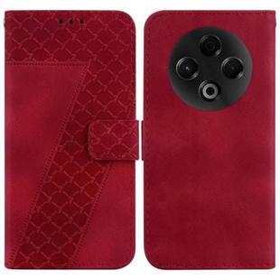 For Tecno Spark 30 4G Seven-shaped Embossed Leather Phone Case(Red)