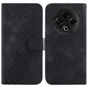 For Tecno Spark 30 4G Seven-shaped Embossed Leather Phone Case(Black)
