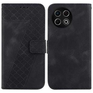 For Tecno Spark 30 Pro Seven-shaped Embossed Leather Phone Case(Black)