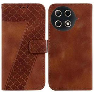 For Tecno Camon 30S / Camon 30S Pro Seven-shaped Embossed Leather Phone Case(Brown)