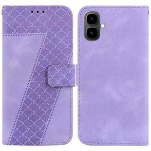 For Tecno Pop 10 / Spark Go 2 4G Seven-shaped Embossed Leather Phone Case(Purple)
