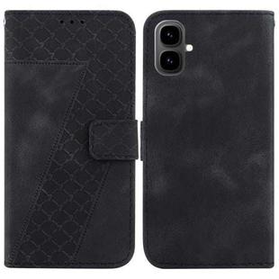 For Tecno Pop 10 / Spark Go 2 4G Seven-shaped Embossed Leather Phone Case(Black)
