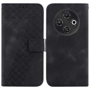 For Tecno Pop 9 5G / Spark 30C 5G Seven-shaped Embossed Leather Phone Case(Black)