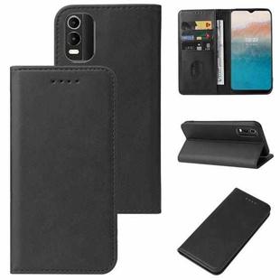 For Nokia C21 Plus Magnetic Closure Leather Phone Case(Black)