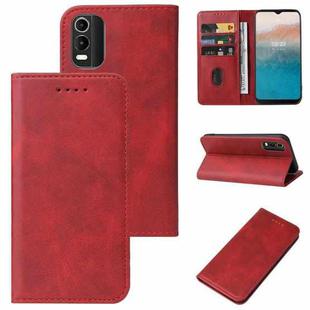 For Nokia C21 Plus Magnetic Closure Leather Phone Case(Red)