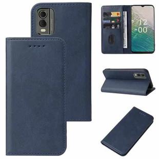 For Nokia C32 Magnetic Closure Leather Phone Case(Blue)