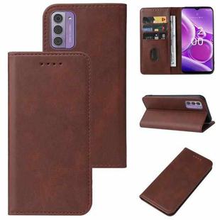 For Nokia G42 Magnetic Closure Leather Phone Case(Brown)