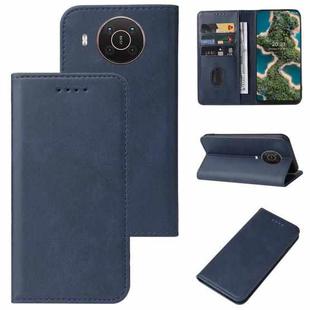 For Nokia X20 / X10 Magnetic Closure Leather Phone Case(Blue)