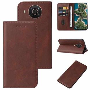 For Nokia X20 / X10 Magnetic Closure Leather Phone Case(Brown)