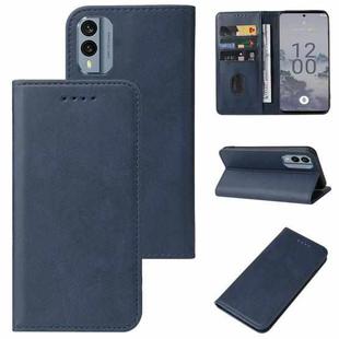 For Nokia X30 Magnetic Closure Leather Phone Case(Blue)