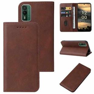 For Nokia XR21 Magnetic Closure Leather Phone Case(Brown)