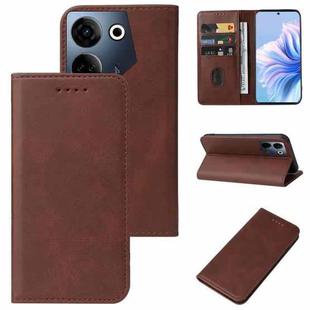 For Tecno Camon 20 Pro 4G Magnetic Closure Leather Phone Case(Brown)